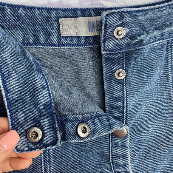 Brandy Melville Snap Front Denim Skirt Size 27 Jean Mini Skirt - Picture 3 of 5